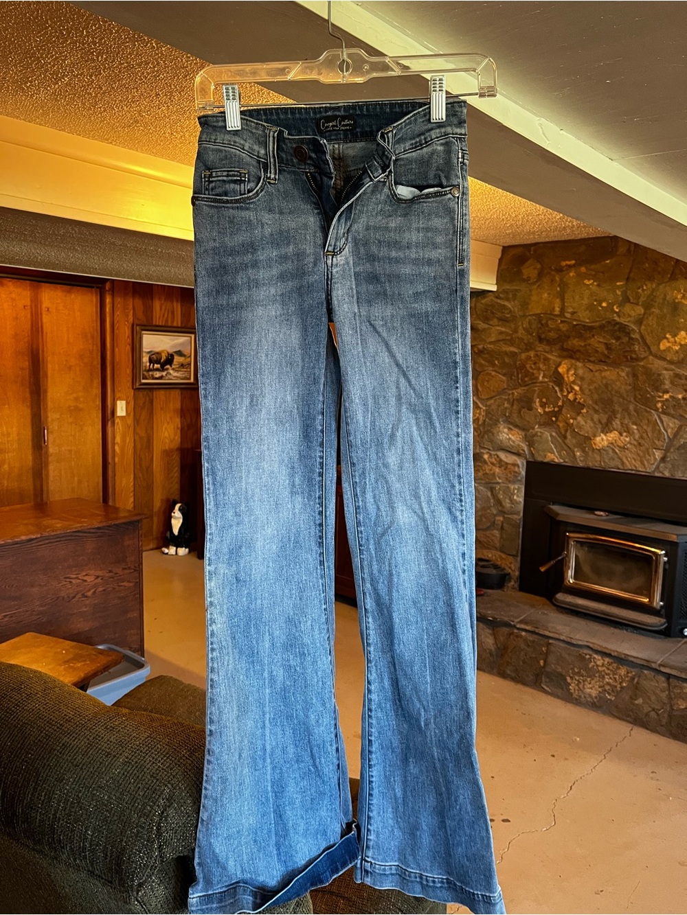 Women's Blue Boot Cut Jeans - Classic Mid-Rise